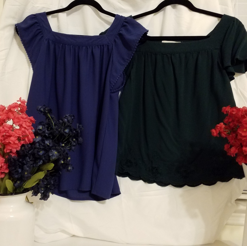 Two Ann Taylor Loft Square Neck Tops